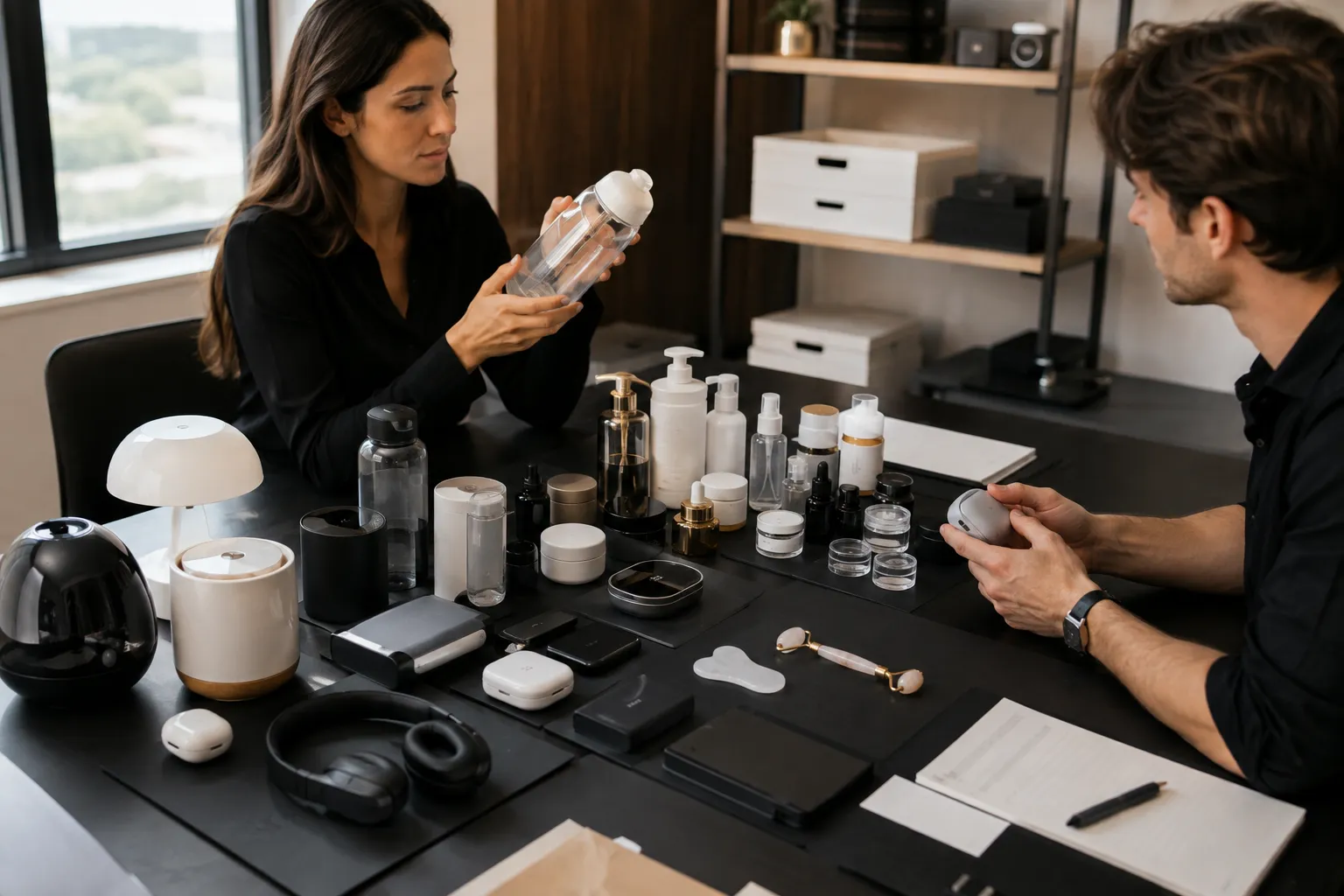 Business buyers evaluating mixed consumer products