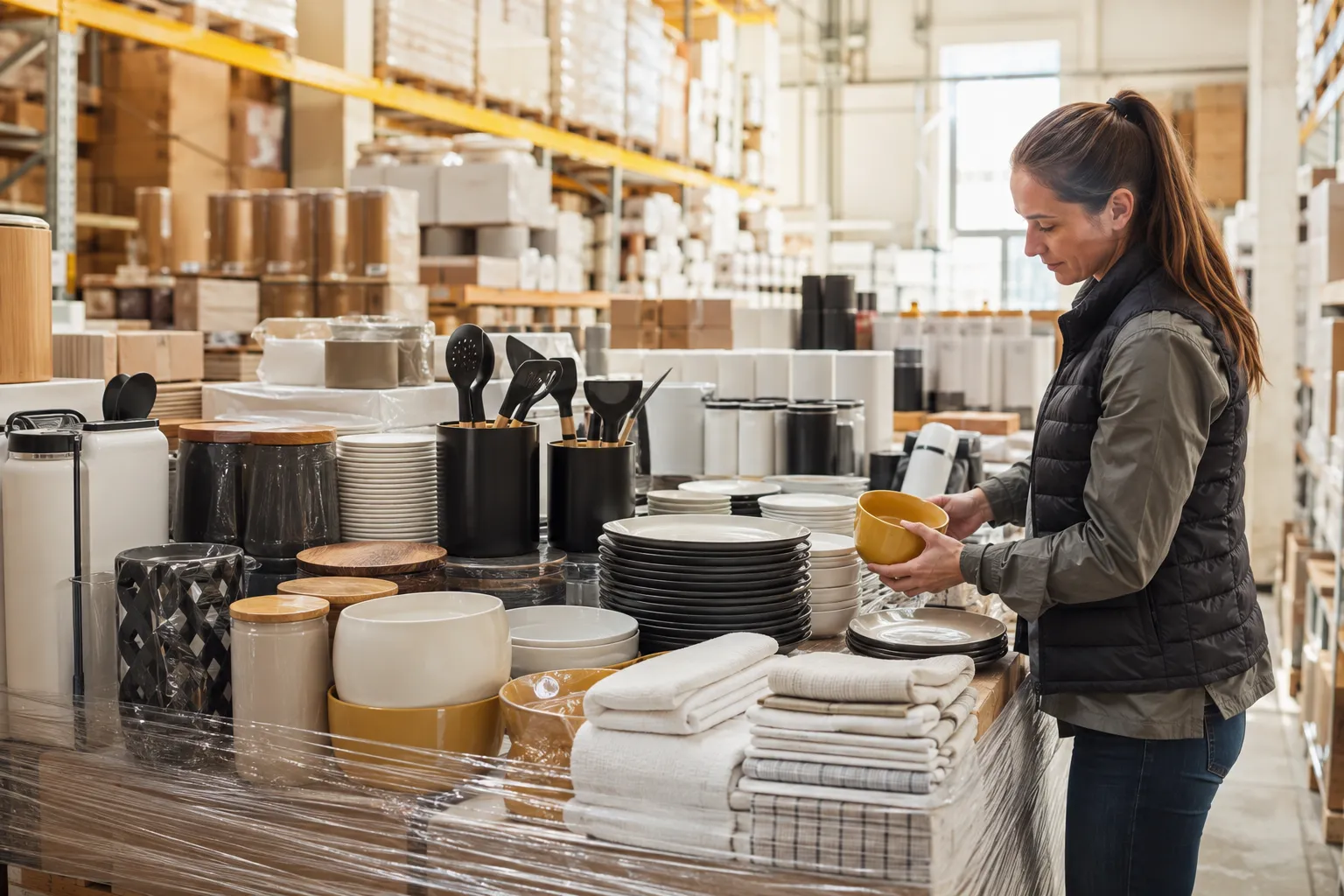 Warehouse team processing mixed inventory