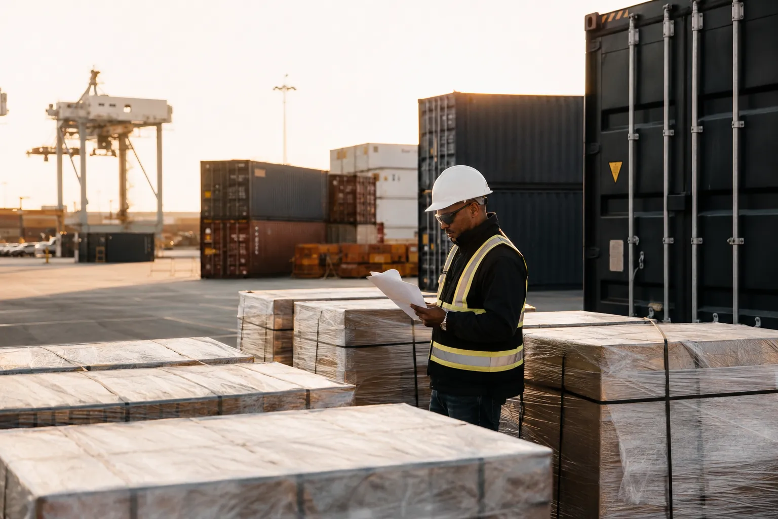 Wholesale pallets staged outdoors for freight and distribution
